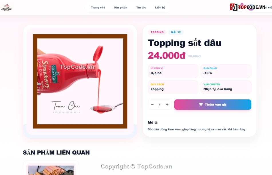 Web bán bánh kem,Website bán hàng,bán kem